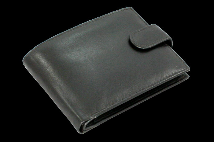 Čierna pánska kožená peňaženka so zápinkami 513-4404-60